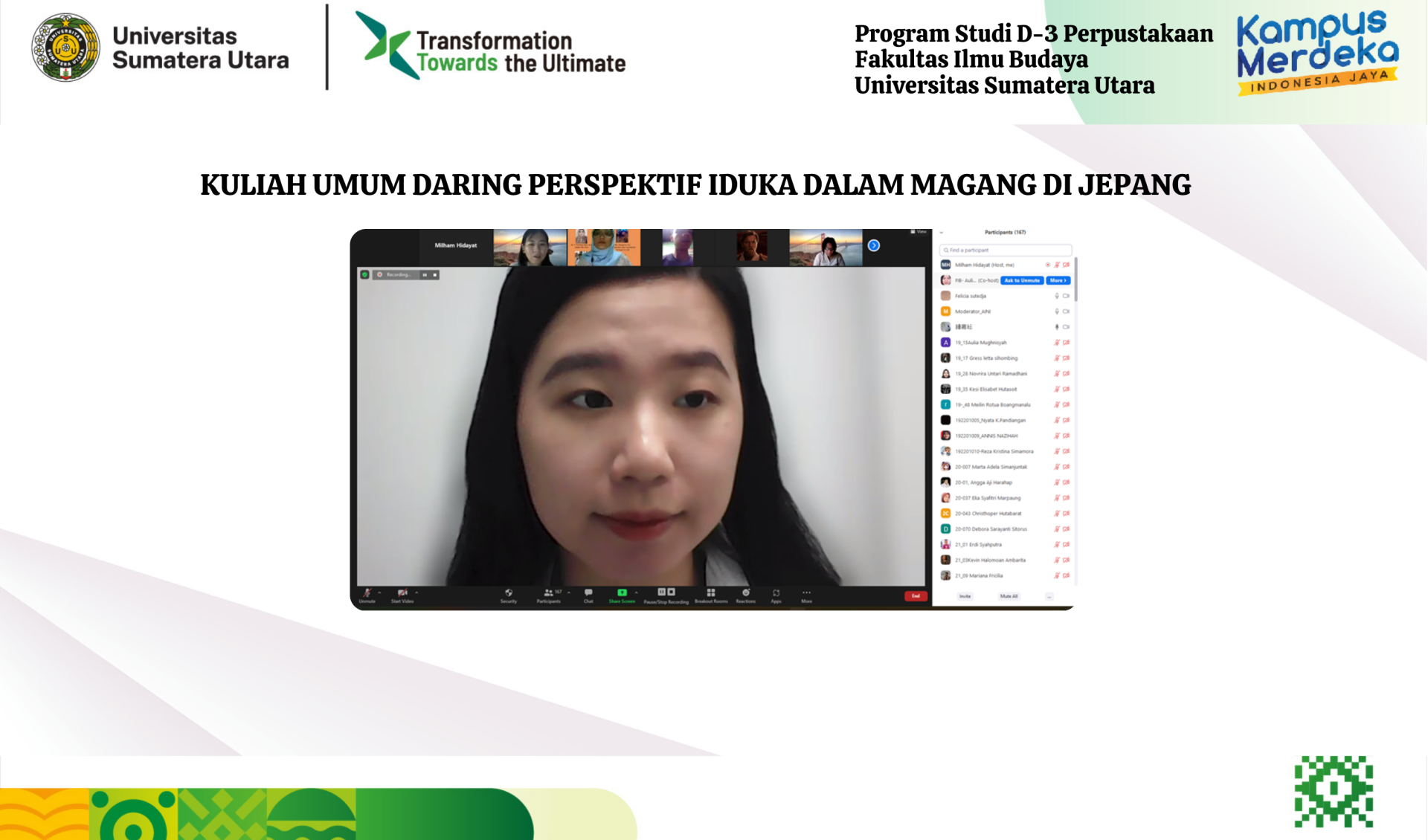 Kuliah Umum Daring Perspektif IDUKA Dalam Magang di Jepang